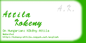 attila kokeny business card